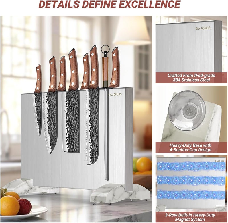 DAJOUJS Magnetic Knife Holder, Magnetic Knife Block without Knives, Strong Double Sided Magnet Knife Storage Strip for Kitchen Counter - Image 5